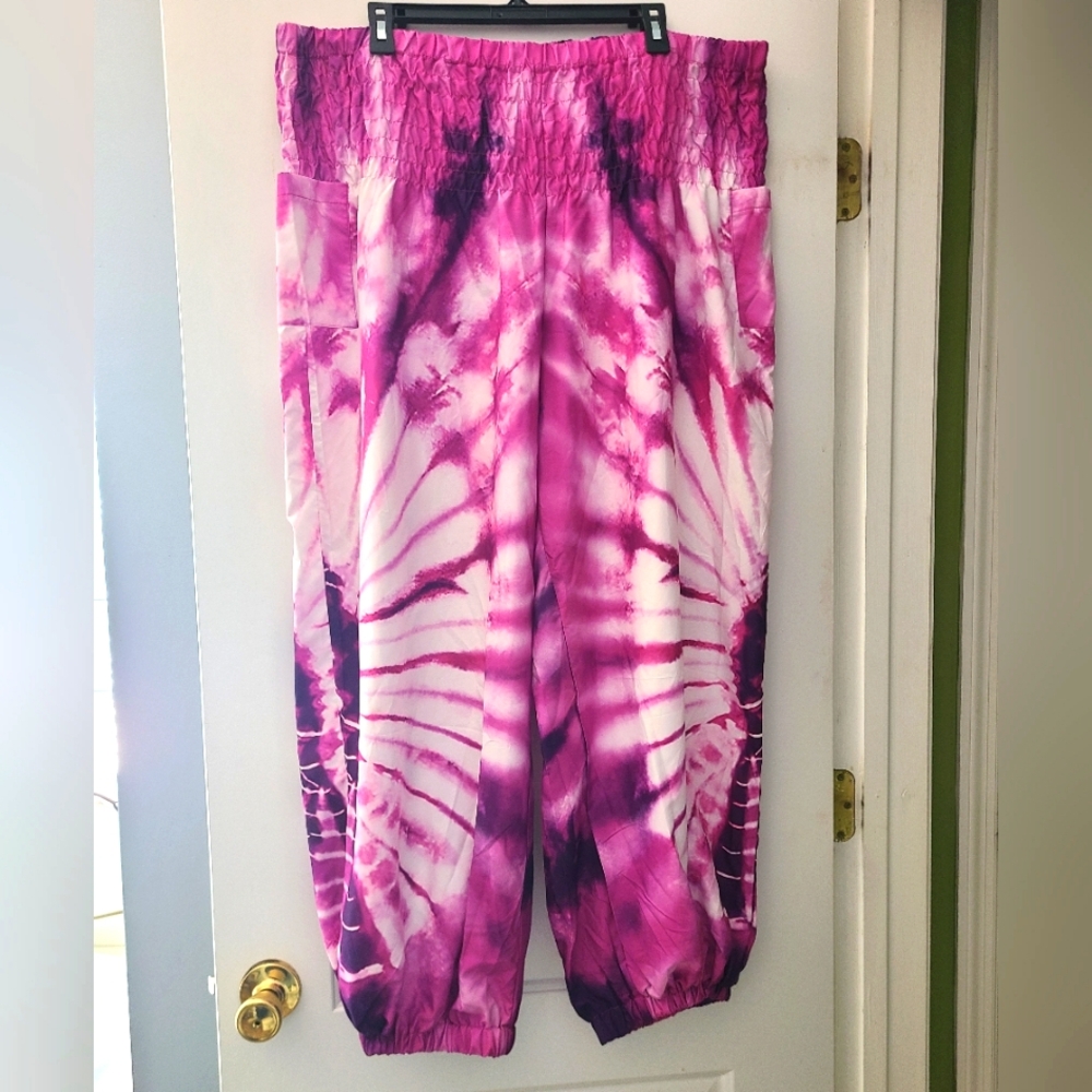 Tie Dye Pants Zumba Fits Like 1X - Picture 2 of 7